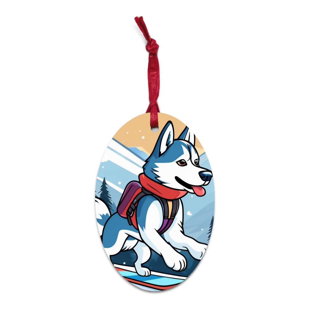 PugMug Custom Siberian Husky Wooden Ornament