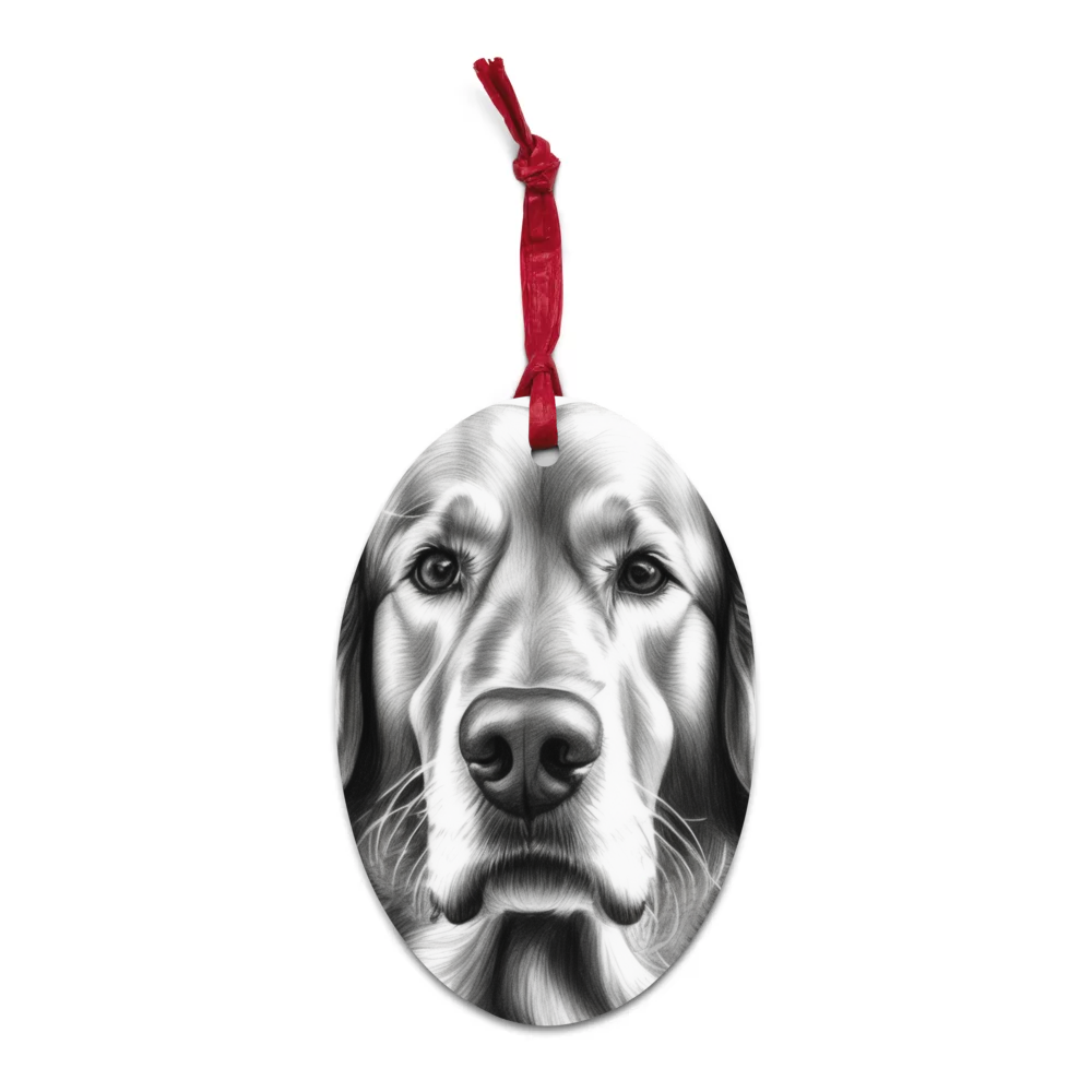 PugMug Custom Golden Retriever Wooden Ornament
