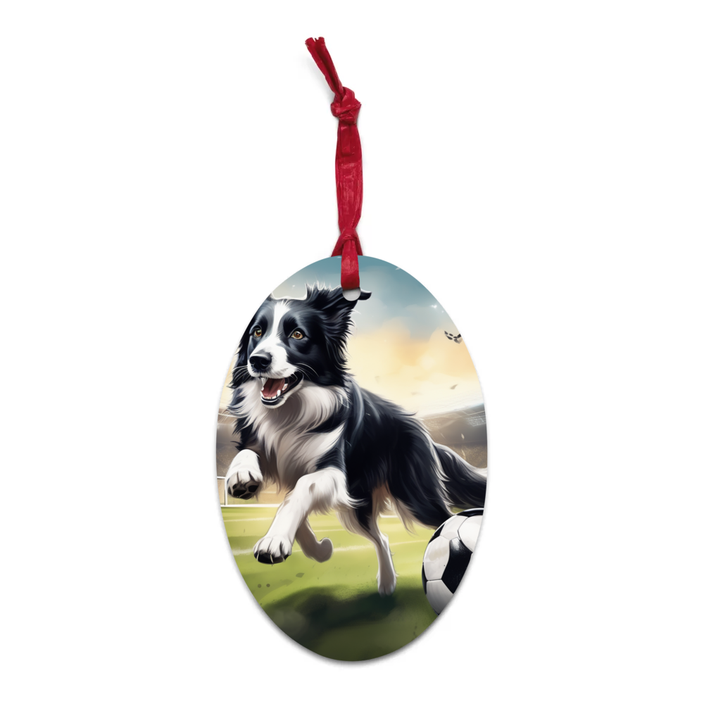PugMug Custom Border Collie Wooden Ornament