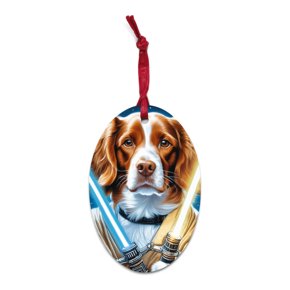 PugMug Custom Brittany Dog Wooden Ornament