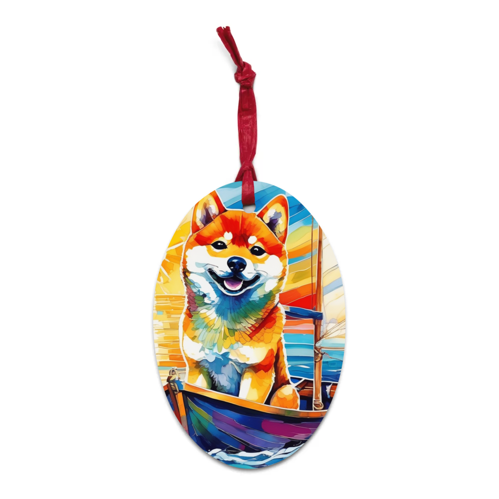 PugMug Custom Shiba Inu Wooden Ornament