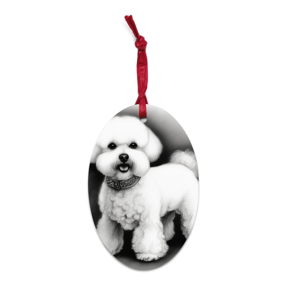 PugMug Custom Bichons Frise Wooden Ornament