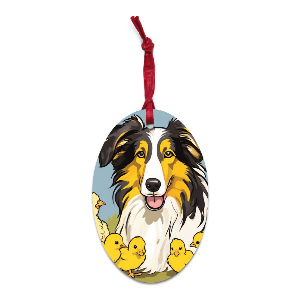 PugMug Custom Collie Wooden Ornament