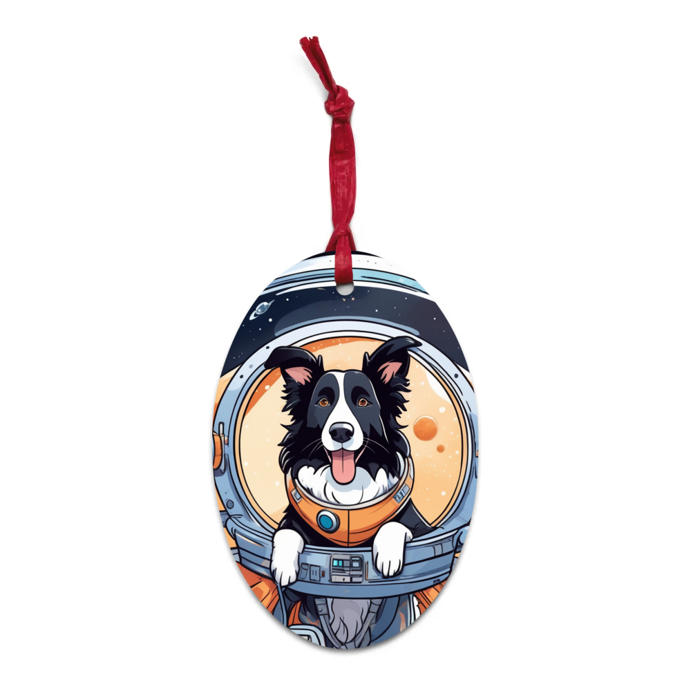 PugMug Custom Border Collie Wooden Ornament