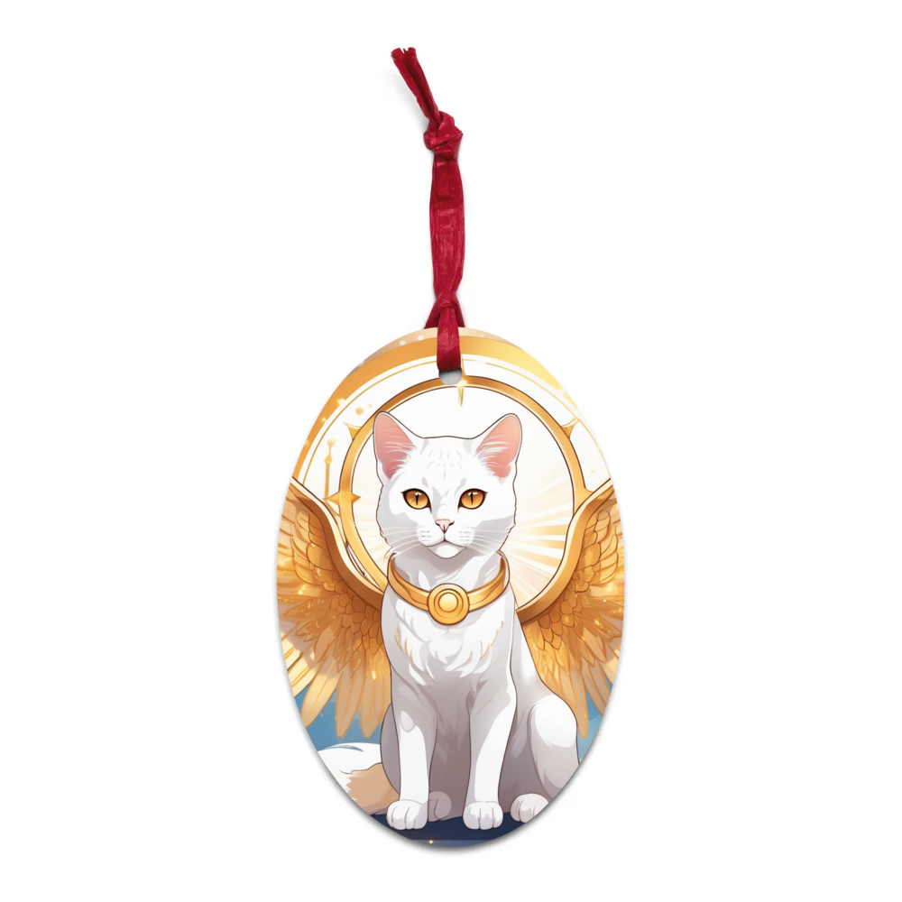 PugMug Custom White Exotic Cat Wooden Ornament