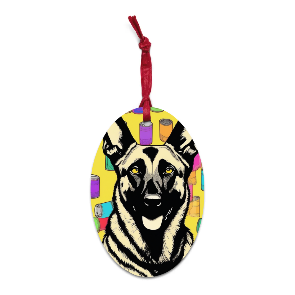 PugMug Custom Belgian Malinois Wooden Ornament