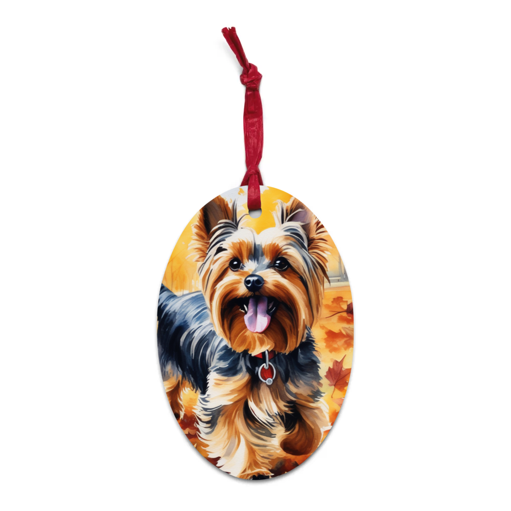 PugMug Custom Yorkshire Terrier Wooden Ornament