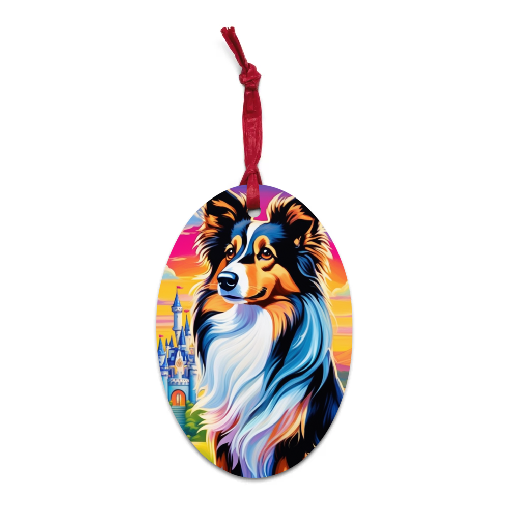 PugMug Custom Collie Wooden Ornament