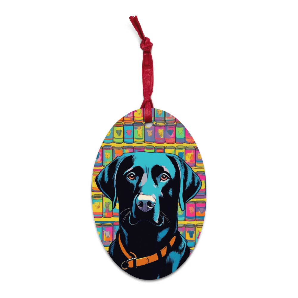 PugMug Custom Black Labrador Retriever Wooden Ornament