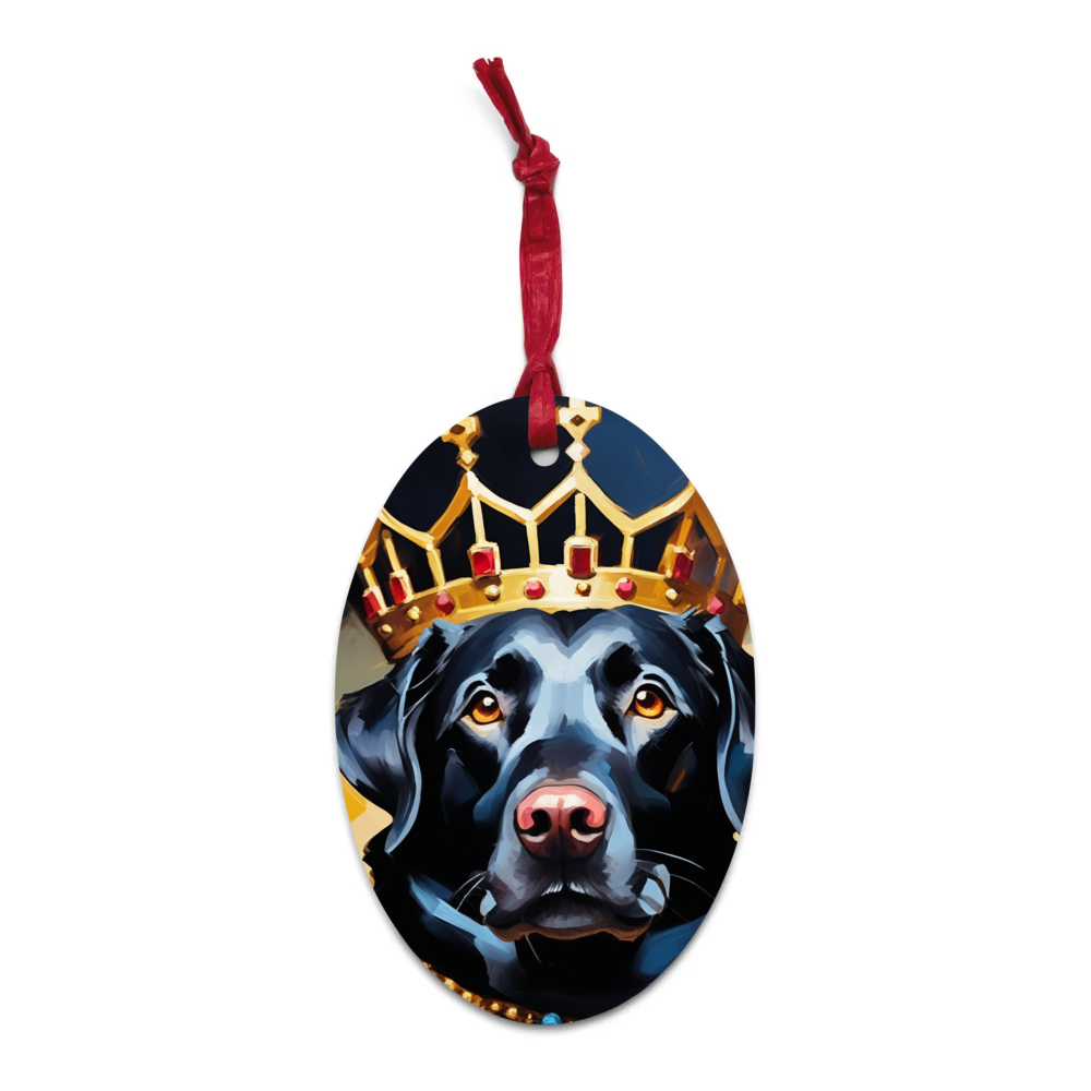 PugMug Custom Black Labrador Retriever Wooden Ornament