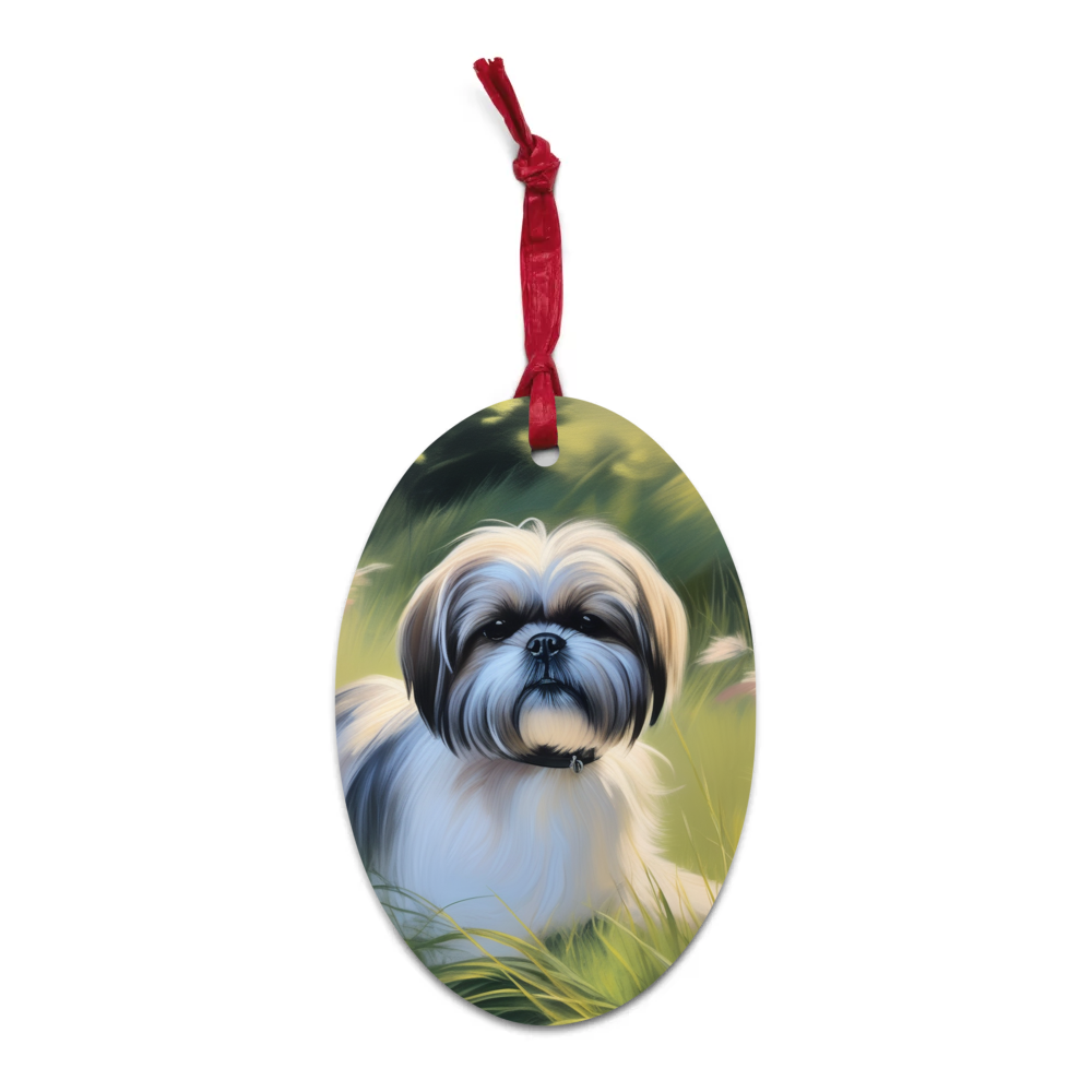 PugMug Custom Shih Tzu Wooden Ornament