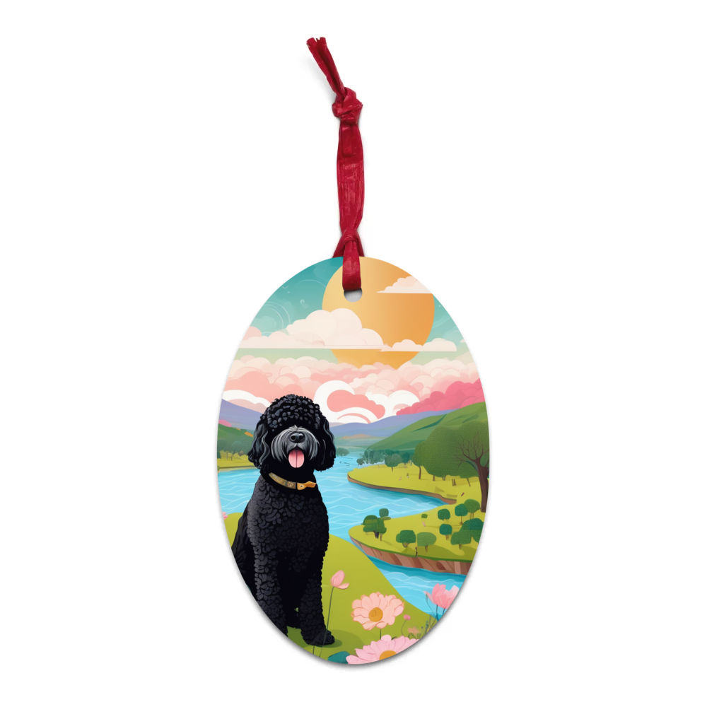 PugMug Custom Portuguese Water Dog Wooden Ornament