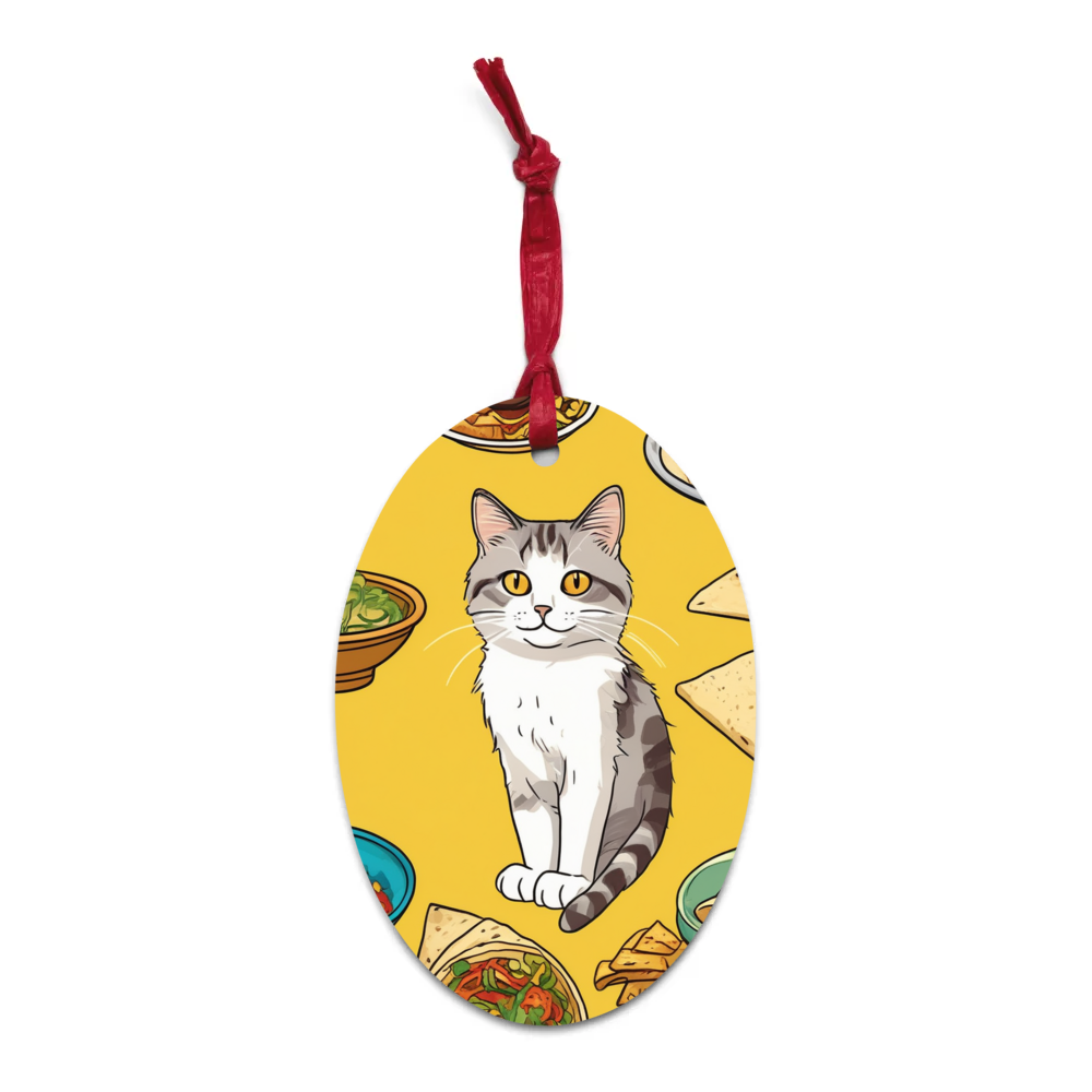 PugMug Custom Tabby Ragdoll Cat Wooden Ornament