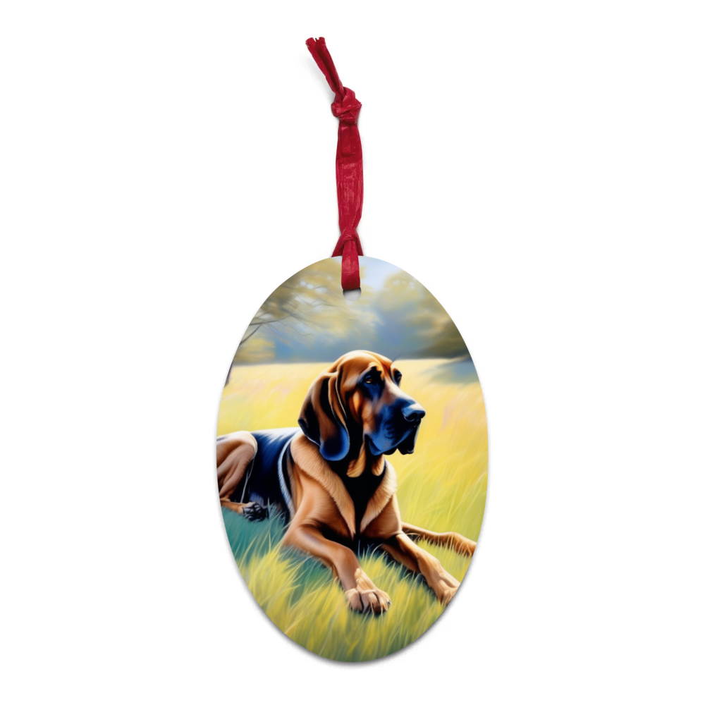 PugMug Custom Bloodhound Wooden Ornament