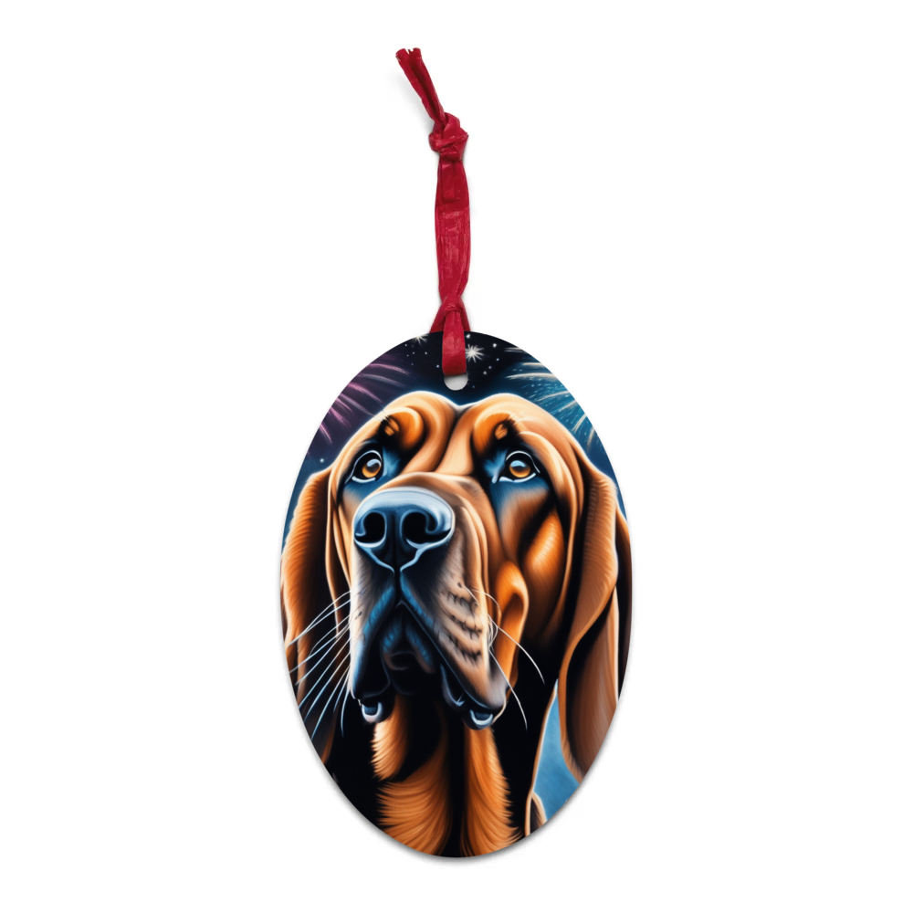 PugMug Custom Bloodhound Wooden Ornament