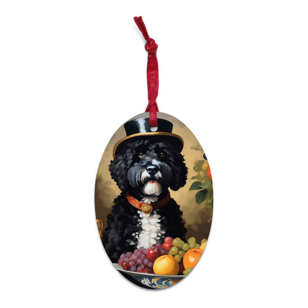 PugMug Custom Portuguese Water Dog Wooden Ornament