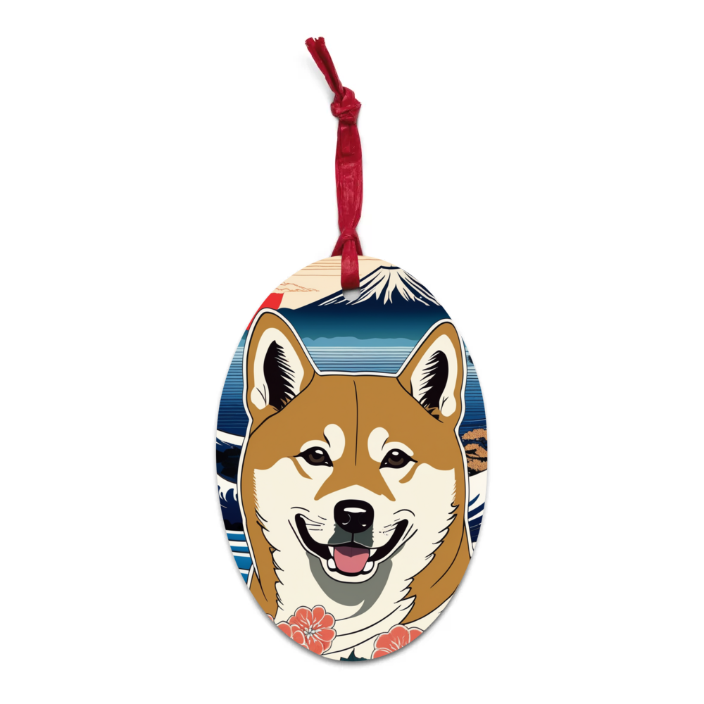 PugMug Custom Shiba Inu Wooden Ornament