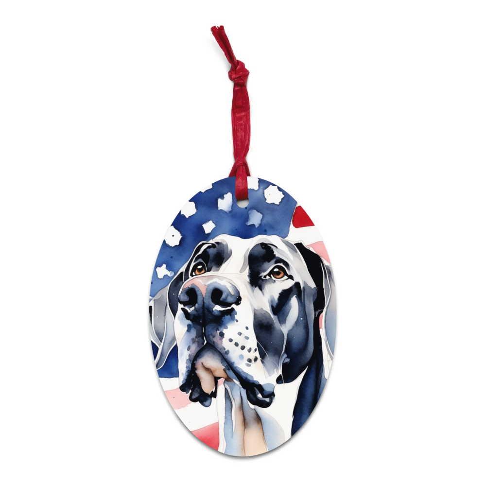 PugMug Custom Great Dane Wooden Ornament