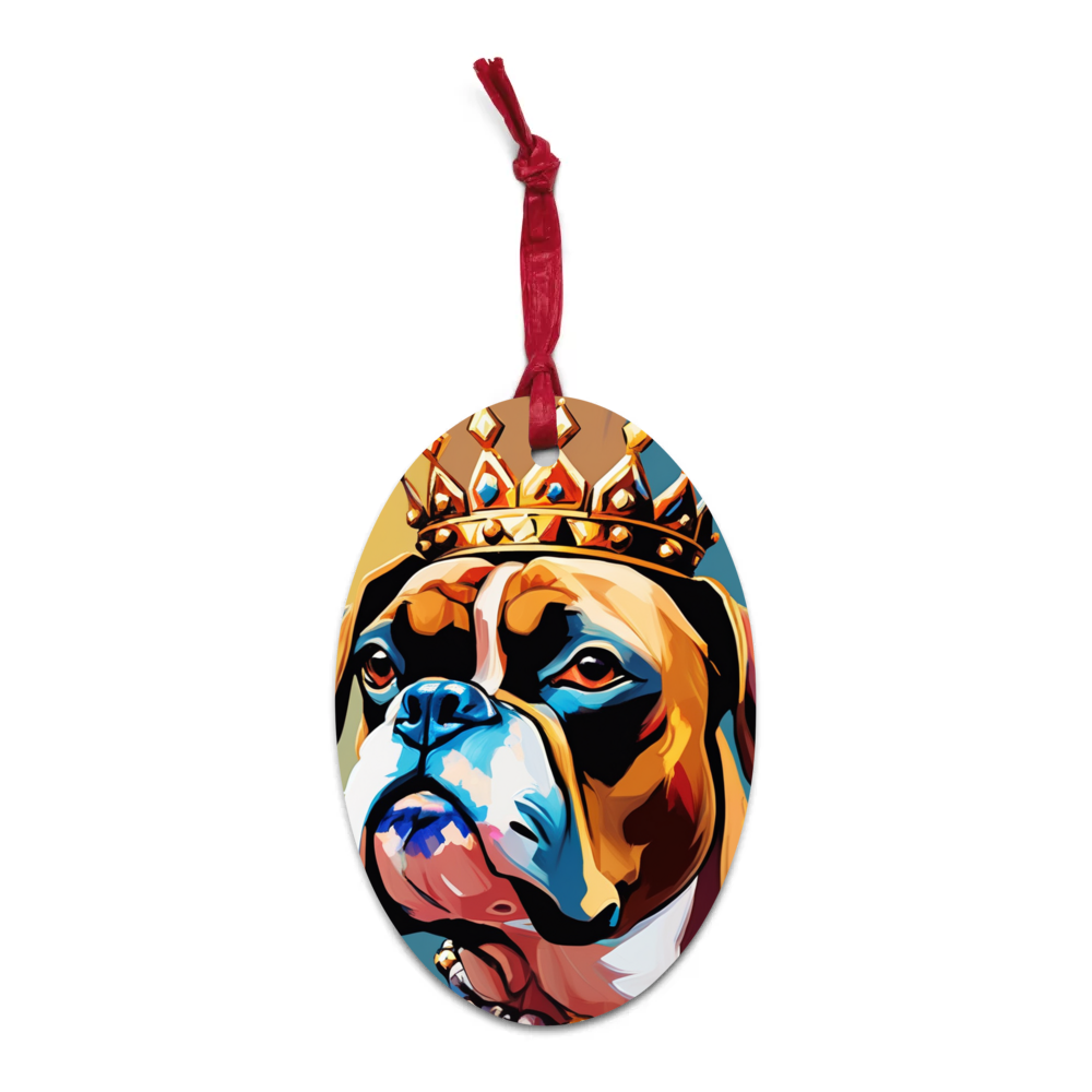 PugMug Custom Boxer Dog Wooden Ornament