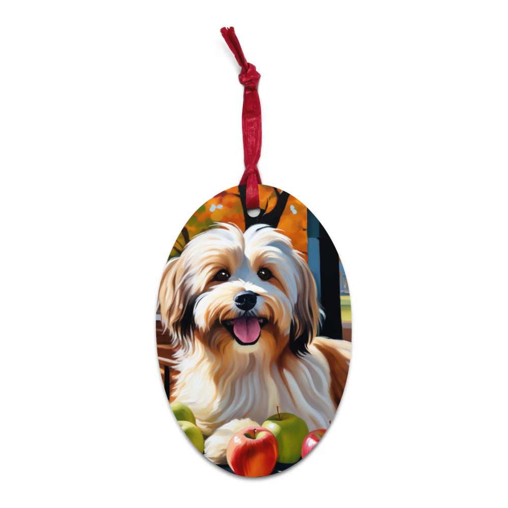 PugMug Custom Tan Havanese Dog Wooden Ornament