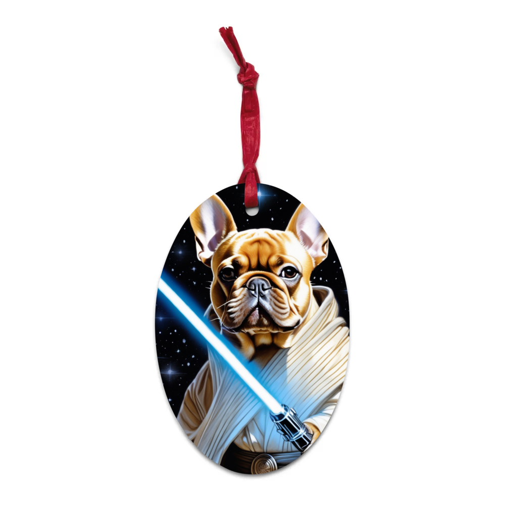 PugMug Custom Tan French Bulldog Wooden Ornament