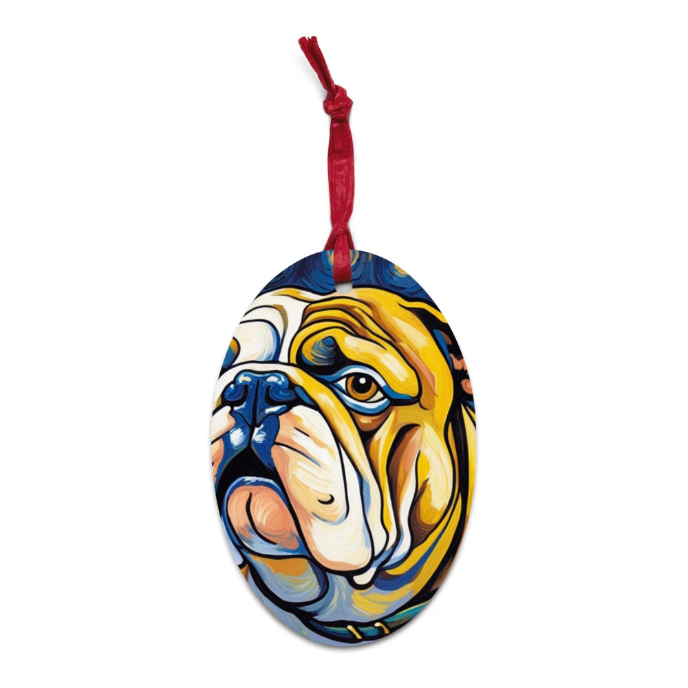 PugMug Custom Bulldog Wooden Ornament