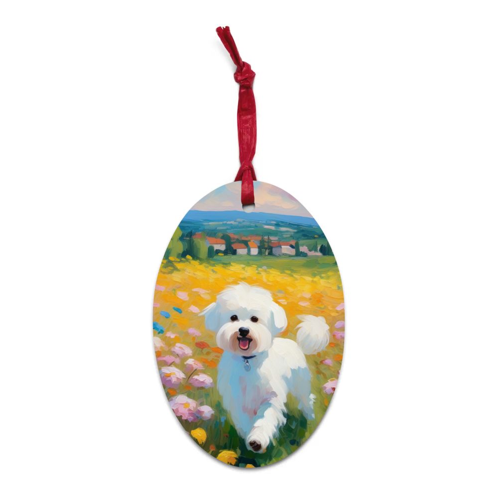 PugMug Custom Bichons Frise Wooden Ornament