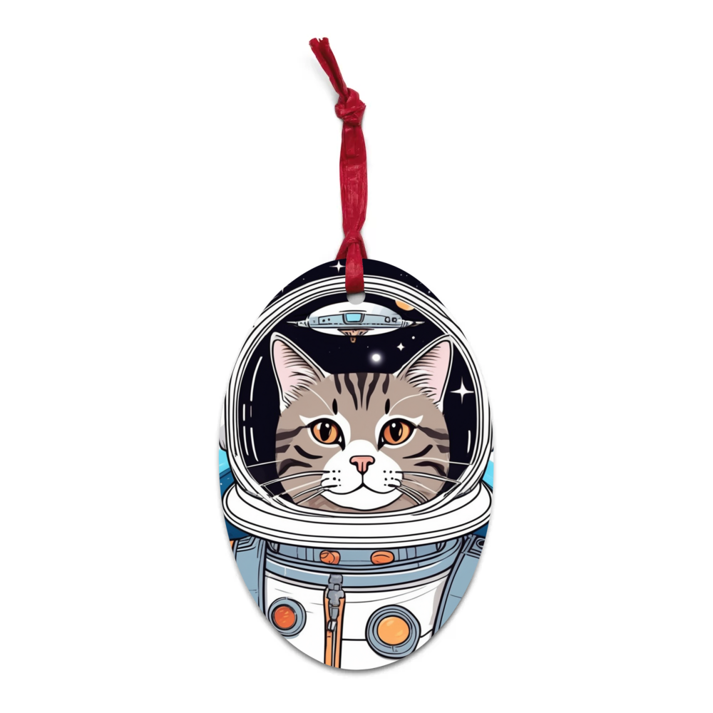 PugMug Custom Tabby Companion Cat Wooden Ornament