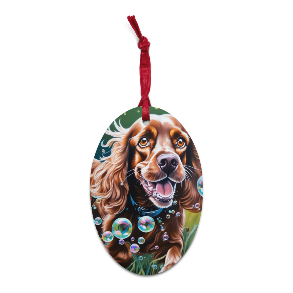 PugMug Custom Cocker Spaniel Wooden Ornament
