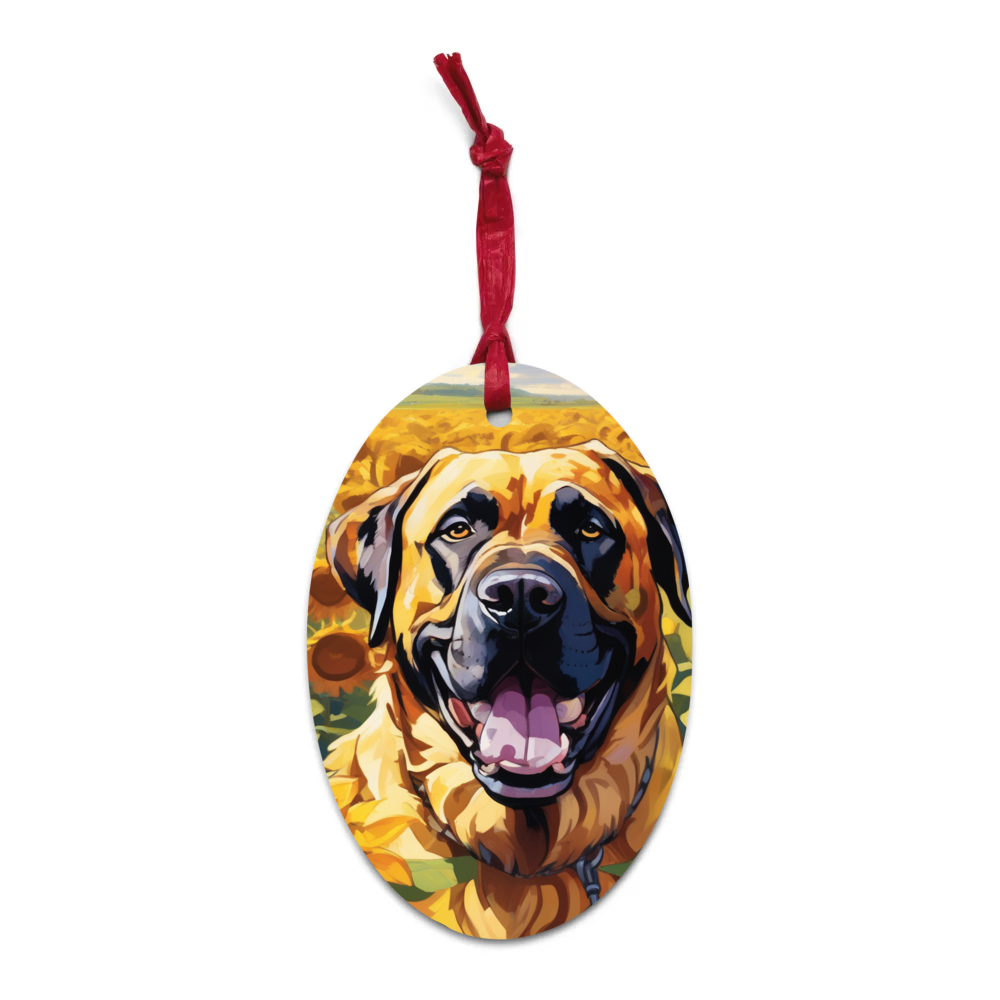 PugMug Custom Mastiff Wooden Ornament