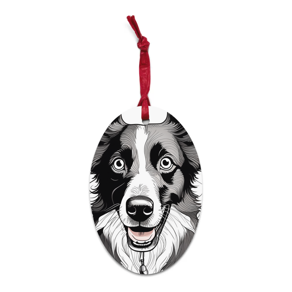 PugMug Custom Border Collie Wooden Ornament