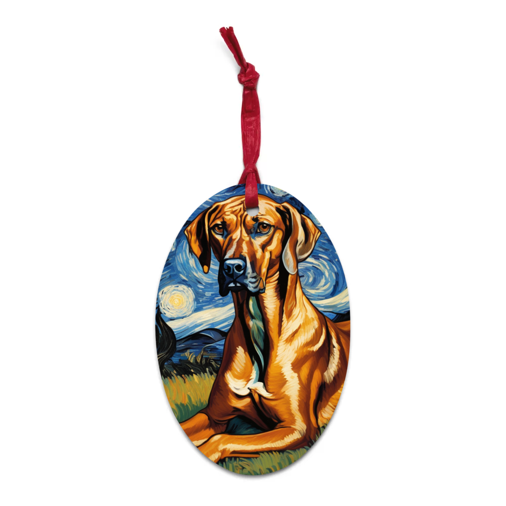 PugMug Custom Rhodesian Ridgeback Wooden Ornament