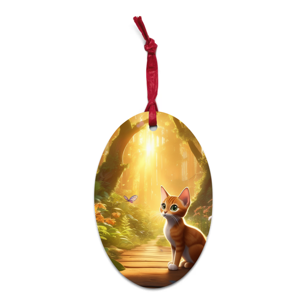 PugMug Custom Tabby Abyssinian Cat Wooden Ornament