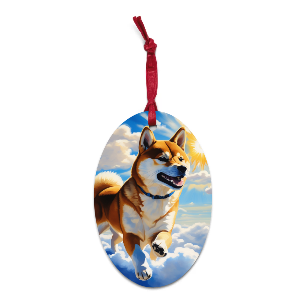 PugMug Custom Shiba Inu Wooden Ornament