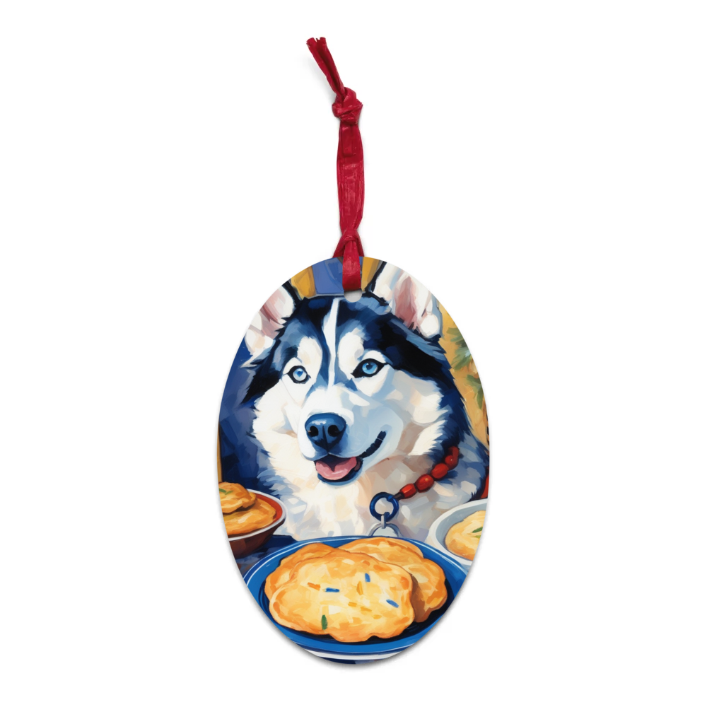PugMug Custom Siberian Husky Wooden Ornament