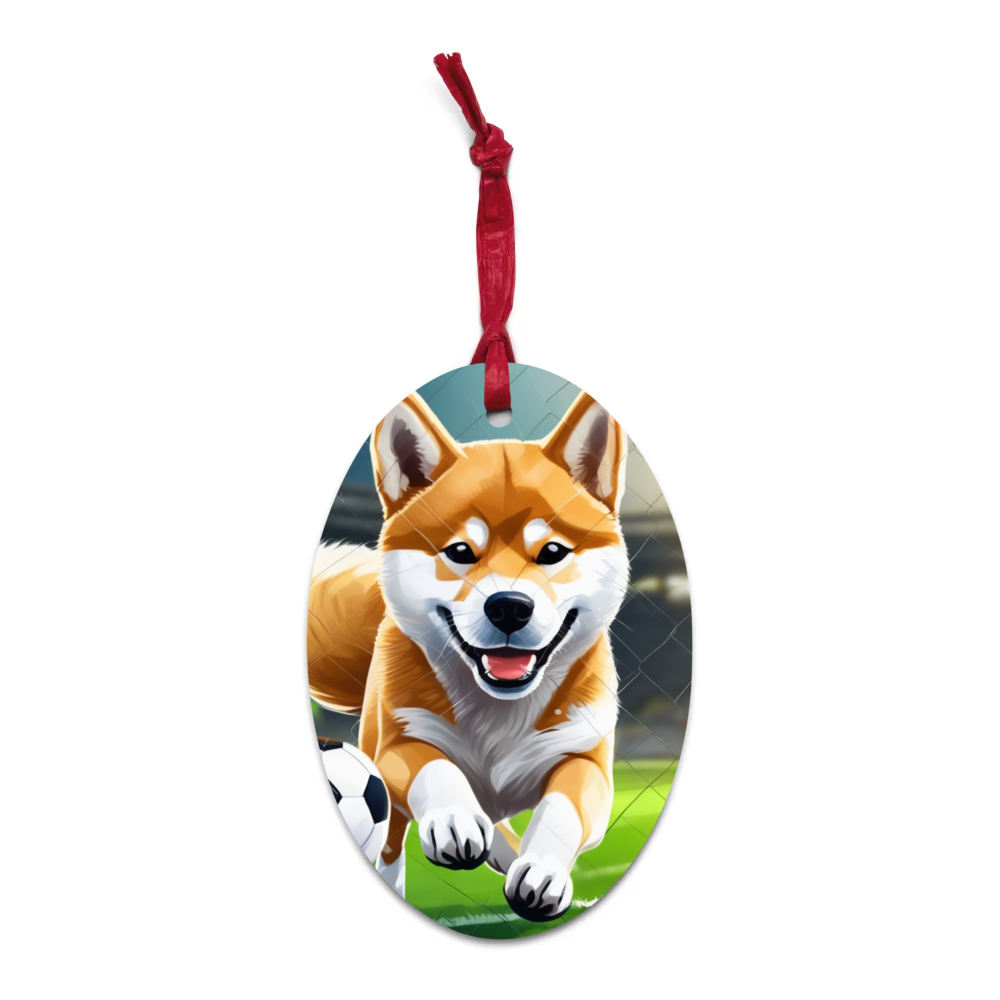 PugMug Custom Shiba Inu Wooden Ornament