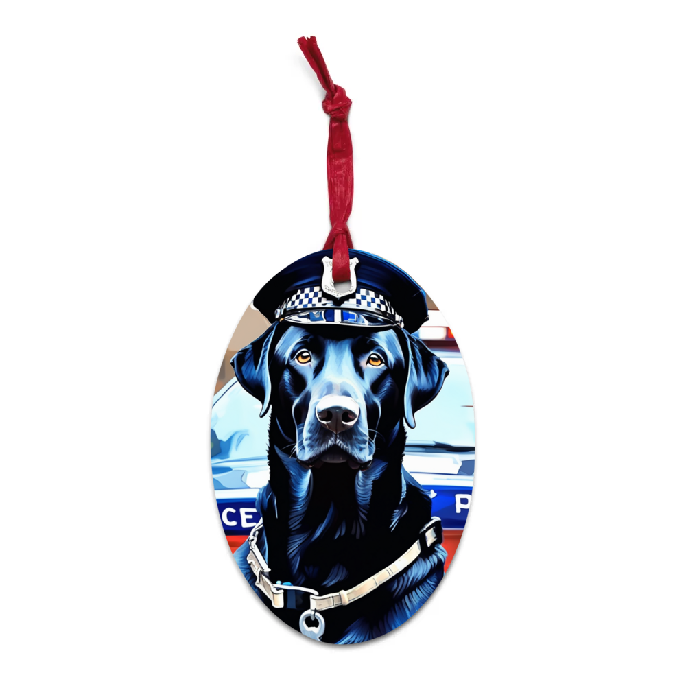 PugMug Custom Black Labrador Retriever Wooden Ornament