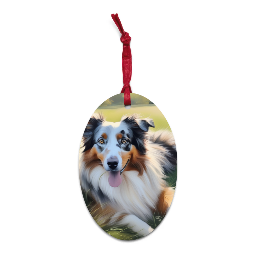 PugMug Custom Australian Shepherd Dog Wooden Ornament