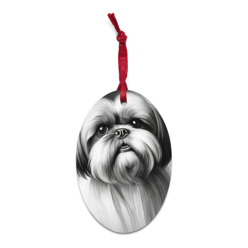 PugMug Custom Shih Tzu Wooden Ornament