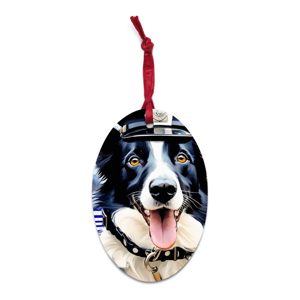 PugMug Custom Border Collie Wooden Ornament