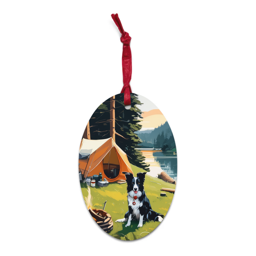 PugMug Custom Border Collie Wooden Ornament