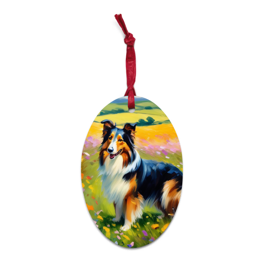 PugMug Custom Collie Wooden Ornament