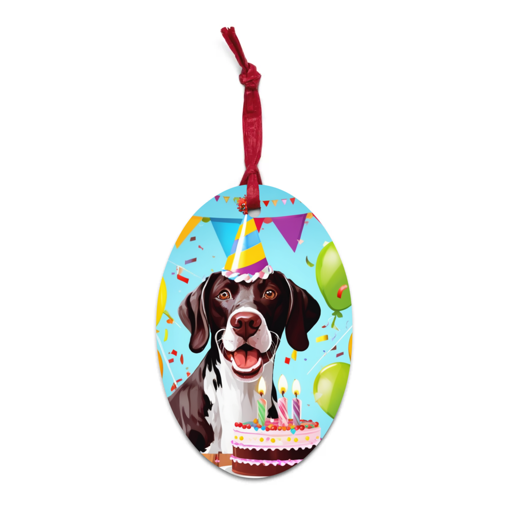 PugMug Custom Pointer Dog Wooden Ornament