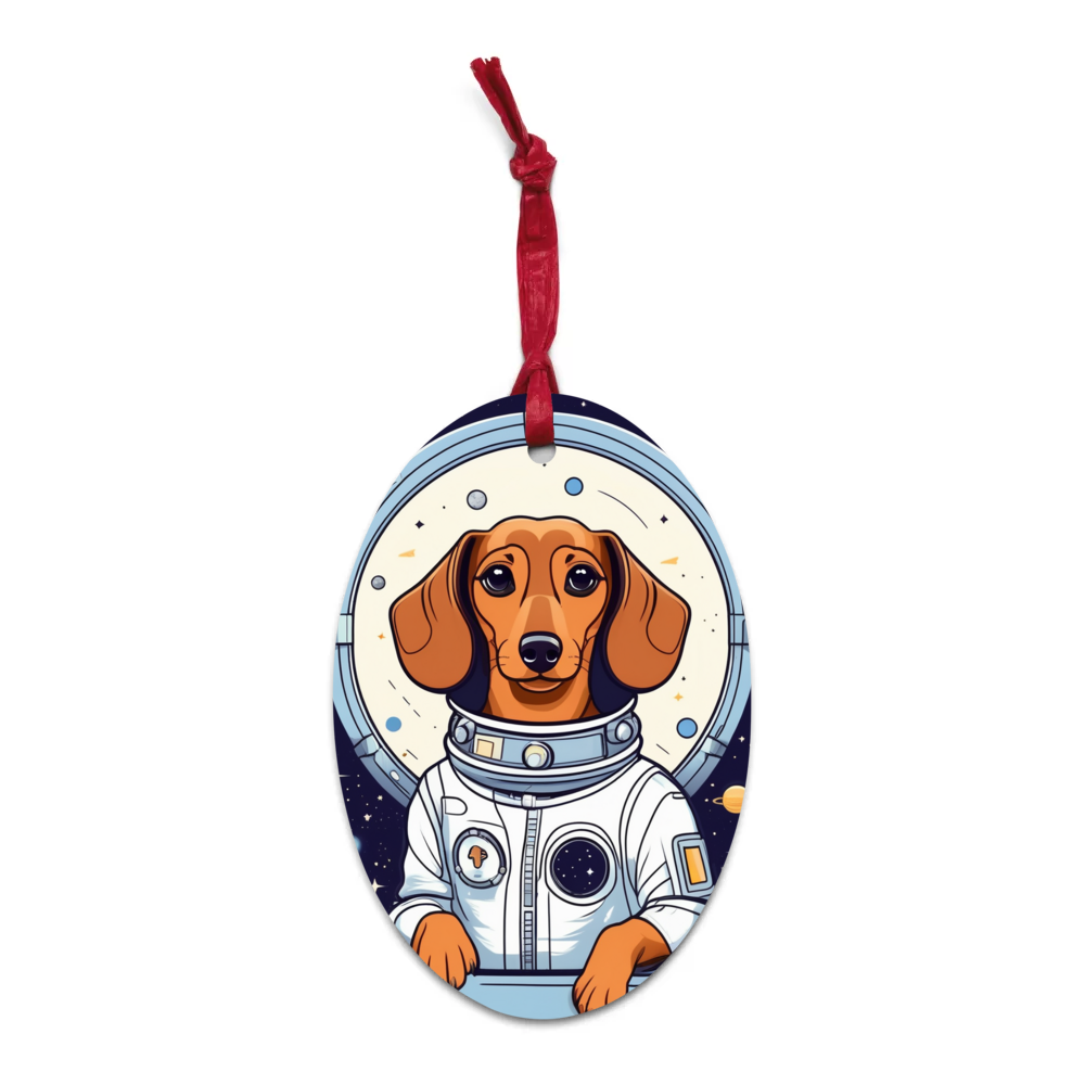 PugMug Custom Tan Dachshund Wooden Ornament