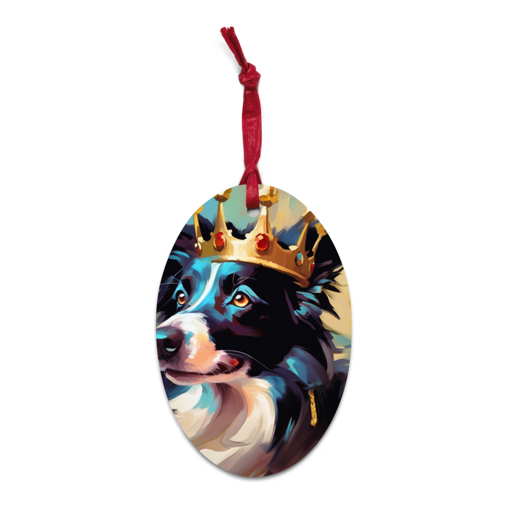PugMug Custom Border Collie Wooden Ornament
