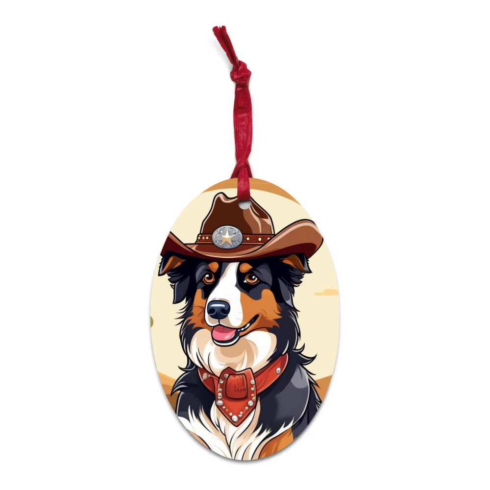 PugMug Custom Australian Shepherd Dog Wooden Ornament