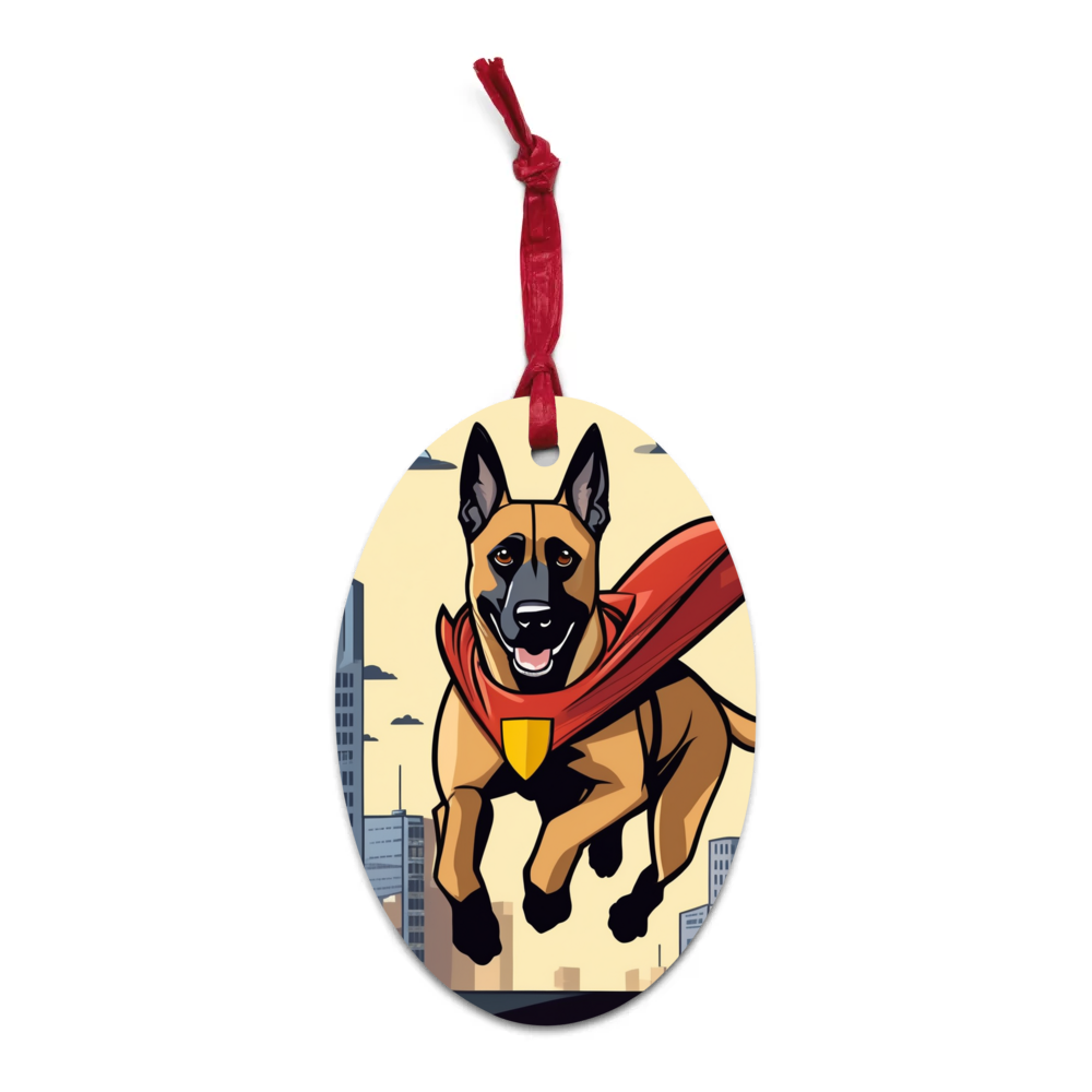 PugMug Custom Belgian Malinois Wooden Ornament