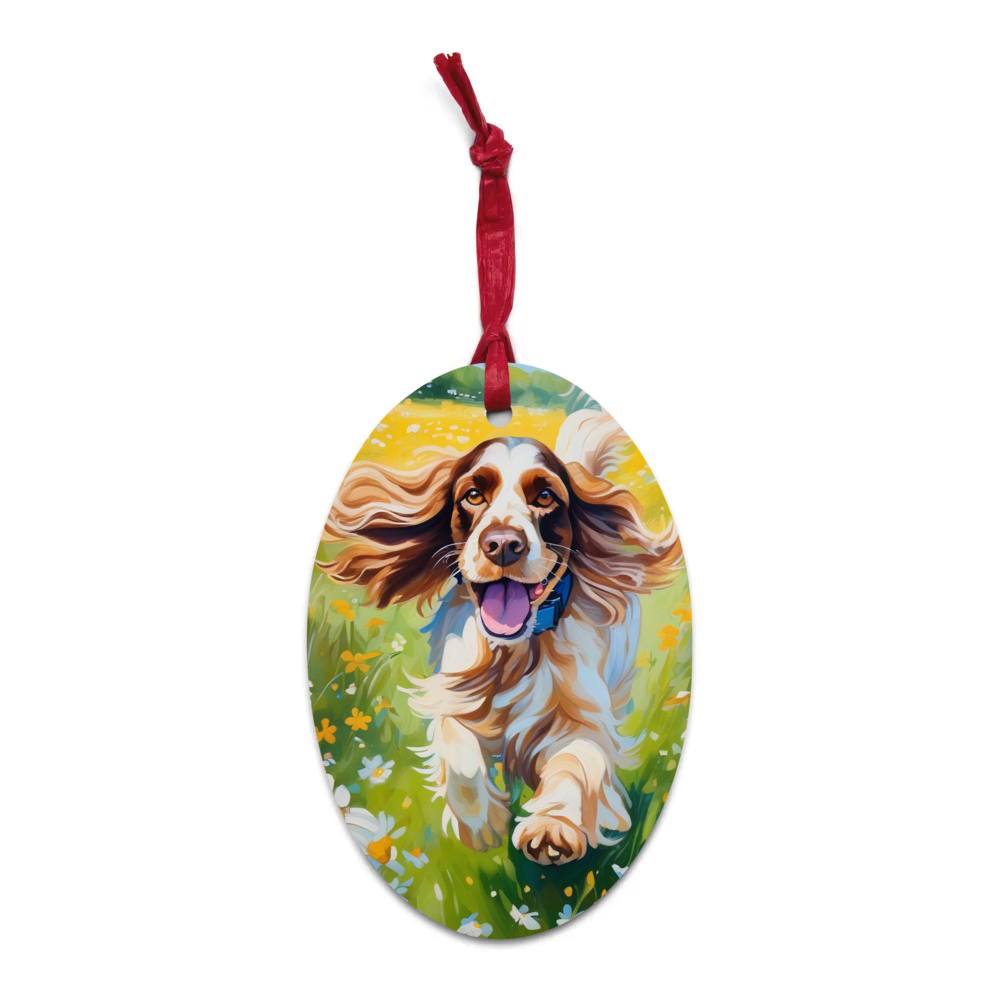 PugMug Custom English Cocker Spaniel Wooden Ornament