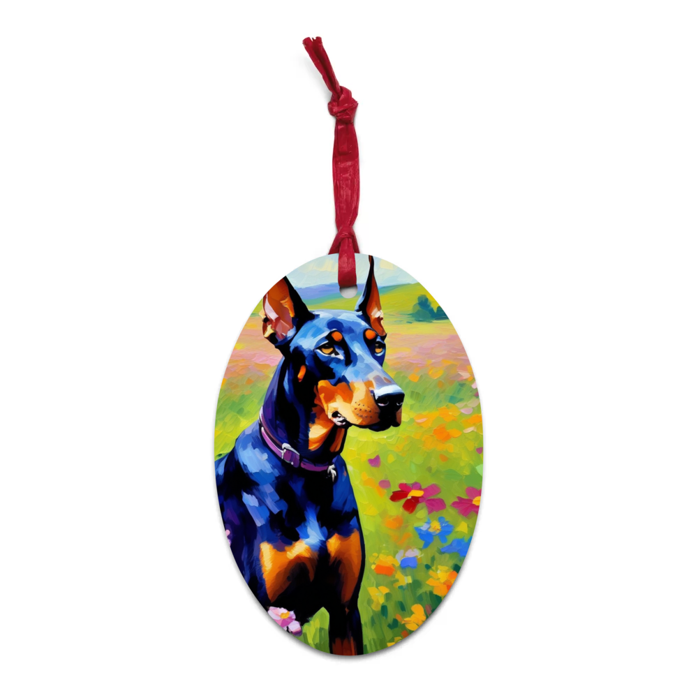 PugMug Custom Doberman Pinscher Wooden Ornament