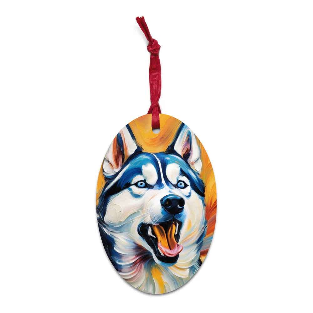 PugMug Custom Siberian Husky Wooden Ornament